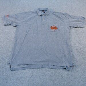 Harley Davidson Men’s Polo Shirt 2XL XXL Gray Orange Cotton Casual Malaysia